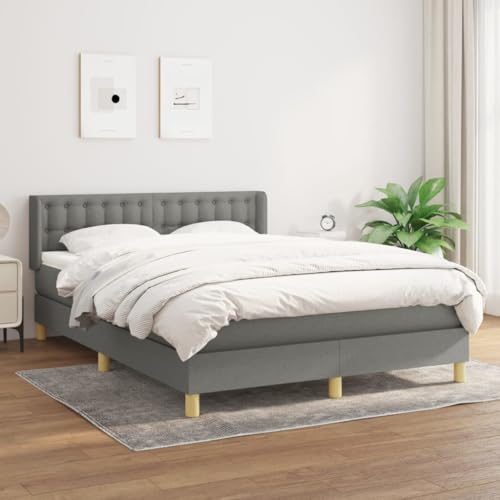 qohoio Boxspringbett mit Matratze 140x200 cm, Queen, Dunkelgrau, Stoff qohoio Boxspringbett mit Matratze 140x200 cm, Queen, Dunkelgrau, Stoff von qohoio