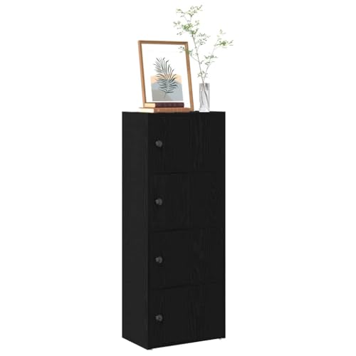 qohoio Bücherregal Regal Wohnzimmer Bookshelf BüCherschrank Book Shelf Regale Schwarz Eichen-Optik 40x24x102 cm Holzwerkstoff von qohoio