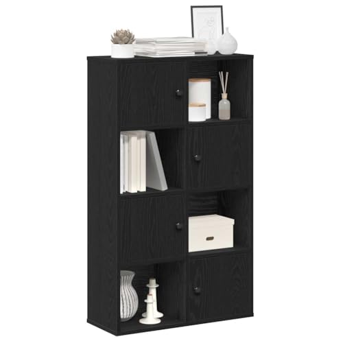qohoio Bücherregal Regal Wohnzimmer Bookshelf BüCherschrank Book Shelf Regale Schwarz Eichen-Optik 60x24x101,5 cm Holzwerkstoff von qohoio