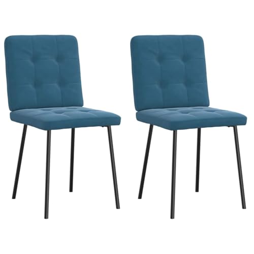qohoio Esszimmerstühle 2 STK. EsszimmermöBel Esszimmerstuhl Dining Chair Esszimmer StüHle EsszimmerstüHlen Blau Samt - 4101067 von qohoio