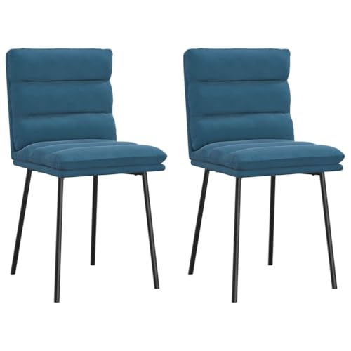 qohoio Esszimmerstühle 2 STK. EsszimmermöBel Esszimmerstuhl Dining Chair Esszimmer StüHle EsszimmerstüHlen Blau Samt - 4101292 von qohoio