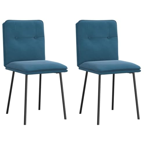 qohoio Esszimmerstühle 2 STK. EsszimmermöBel Esszimmerstuhl Dining Chair Esszimmer StüHle EsszimmerstüHlen Blau Samt - 4101319 von qohoio