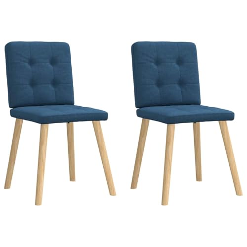 qohoio Esszimmerstühle 2 STK. EsszimmermöBel Esszimmerstuhl Dining Chair Esszimmer StüHle EsszimmerstüHlen Blau Stoff - 4101076 von qohoio