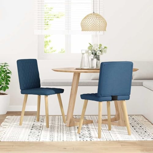 qohoio Esszimmerstühle 2 STK. EsszimmermöBel Esszimmerstuhl Dining Chair Esszimmer StüHle EsszimmerstüHlen Blau Stoff - 4101129 von qohoio