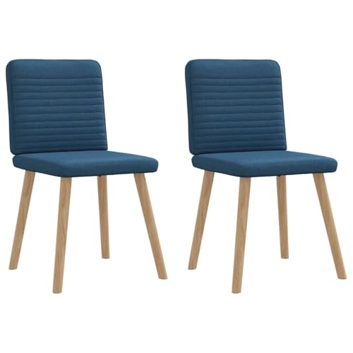 qohoio Esszimmerstühle 2 STK. EsszimmermöBel Esszimmerstuhl Dining Chair Esszimmer StüHle EsszimmerstüHlen Blau Stoff - 4101152 von qohoio