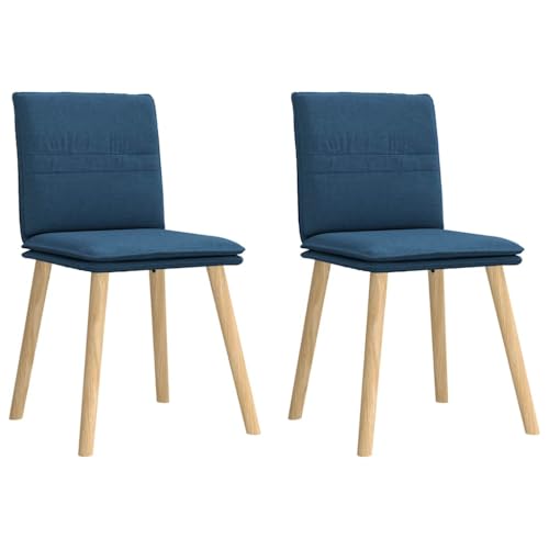 qohoio Esszimmerstühle 2 STK. EsszimmermöBel Esszimmerstuhl Dining Chair Esszimmer StüHle EsszimmerstüHlen Blau Stoff - 4101263 von qohoio