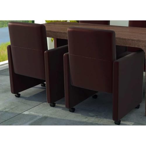 qohoio Esszimmerstühle 2 STK. EsszimmermöBel Esszimmerstuhl Dining Chair Esszimmer StüHle EsszimmerstüHlen Braun Kunstleder von qohoio