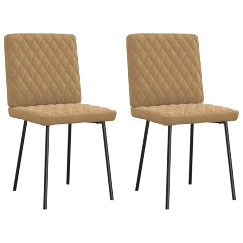 qohoio Esszimmerstühle 2 STK. EsszimmermöBel Esszimmerstuhl Dining Chair Esszimmer StüHle EsszimmerstüHlen Braun Samt - 4101111 von qohoio