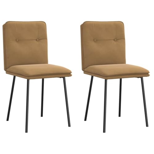 qohoio Esszimmerstühle 2 STK. EsszimmermöBel Esszimmerstuhl Dining Chair Esszimmer StüHle EsszimmerstüHlen Braun Samt - 4101317 von qohoio