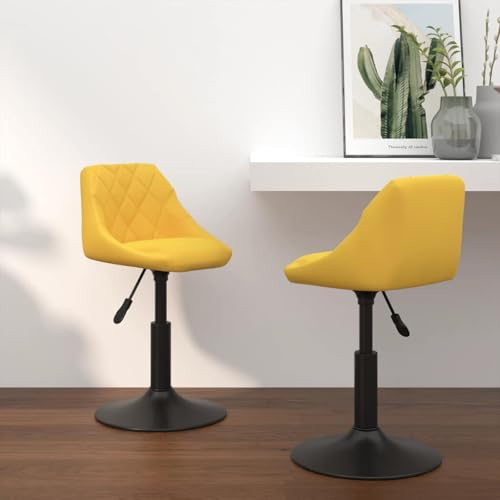 qohoio Esszimmerstühle 2 STK. EsszimmermöBel Esszimmerstuhl Dining Chair Esszimmer StüHle EsszimmerstüHlen Drehbar Senfgelb Samt - 335334 von qohoio