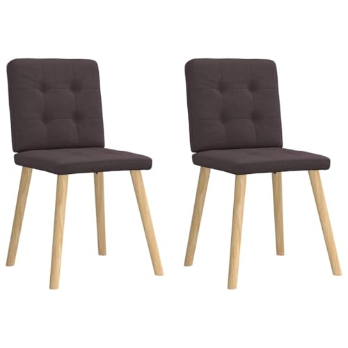 qohoio Esszimmerstühle 2 STK. EsszimmermöBel Esszimmerstuhl Dining Chair Esszimmer StüHle EsszimmerstüHlen Dunkelbraun Stoff - 4101072 von qohoio