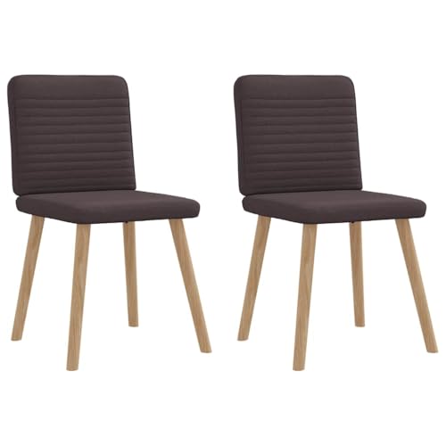 qohoio Esszimmerstühle 2 STK. EsszimmermöBel Esszimmerstuhl Dining Chair Esszimmer StüHle EsszimmerstüHlen Dunkelbraun Stoff - 4101148 von qohoio