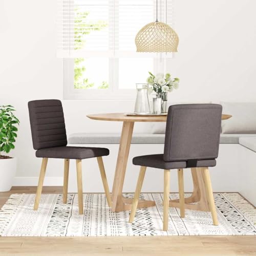 qohoio Esszimmerstühle 2 STK. EsszimmermöBel Esszimmerstuhl Dining Chair Esszimmer StüHle EsszimmerstüHlen Dunkelbraun Stoff - 4101178 von qohoio
