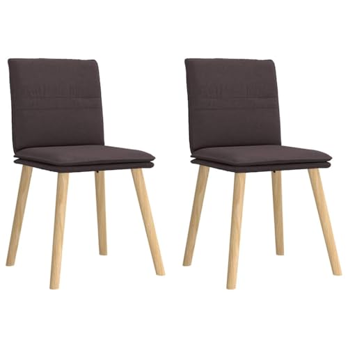 qohoio Esszimmerstühle 2 STK. EsszimmermöBel Esszimmerstuhl Dining Chair Esszimmer StüHle EsszimmerstüHlen Dunkelbraun Stoff - 4101259 von qohoio