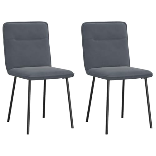 qohoio Esszimmerstühle 2 STK. EsszimmermöBel Esszimmerstuhl Dining Chair Esszimmer StüHle EsszimmerstüHlen Dunkelgrau Samt - 4101210 von qohoio