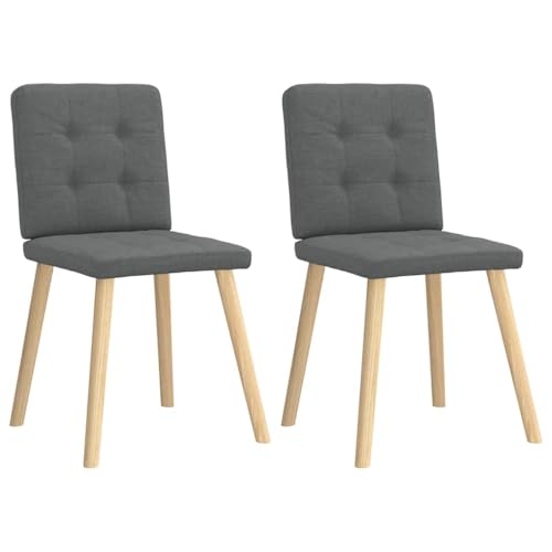 qohoio Esszimmerstühle 2 STK. EsszimmermöBel Esszimmerstuhl Dining Chair Esszimmer StüHle EsszimmerstüHlen Dunkelgrau Stoff - 4101069 von qohoio