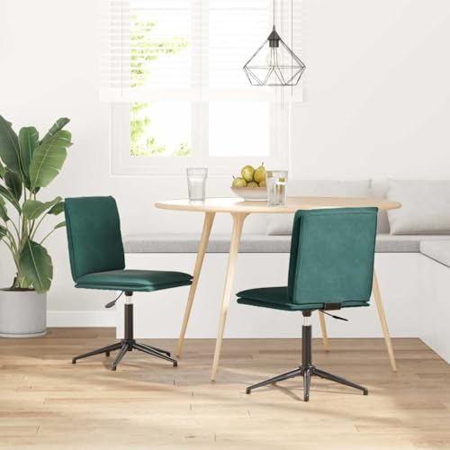 qohoio Esszimmerstühle 2 STK. EsszimmermöBel Esszimmerstuhl Dining Chair Esszimmer StüHle EsszimmerstüHlen Dunkelgrün Samt - 3315369 von qohoio