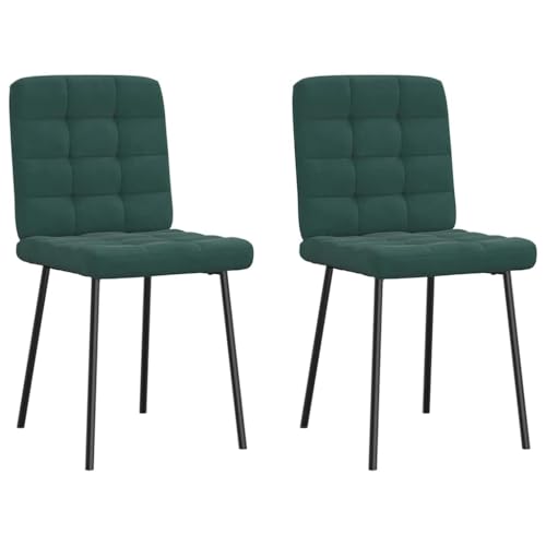 qohoio Esszimmerstühle 2 STK. EsszimmermöBel Esszimmerstuhl Dining Chair Esszimmer StüHle EsszimmerstüHlen Dunkelgrün Samt - 4101082 von qohoio