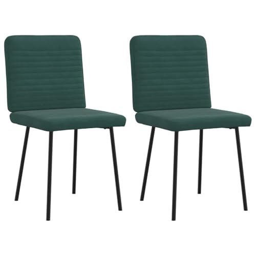 qohoio Esszimmerstühle 2 STK. EsszimmermöBel Esszimmerstuhl Dining Chair Esszimmer StüHle EsszimmerstüHlen Dunkelgrün Samt - 4101135 von qohoio