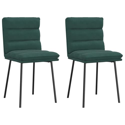 qohoio Esszimmerstühle 2 STK. EsszimmermöBel Esszimmerstuhl Dining Chair Esszimmer StüHle EsszimmerstüHlen Dunkelgrün Samt - 4101284 von qohoio