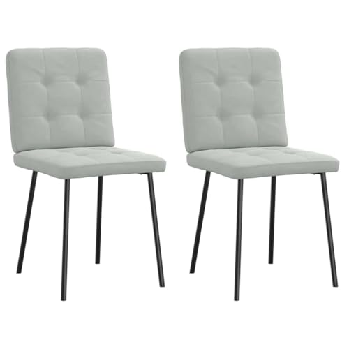 qohoio Esszimmerstühle 2 STK. EsszimmermöBel Esszimmerstuhl Dining Chair Esszimmer StüHle EsszimmerstüHlen Hellgrau Samt - 4101057 von qohoio