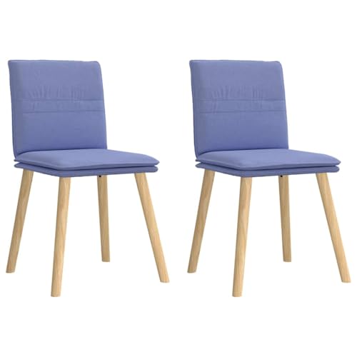 qohoio Esszimmerstühle 2 STK. EsszimmermöBel Esszimmerstuhl Dining Chair Esszimmer StüHle EsszimmerstüHlen Jeansblau Stoff - 4101265 von qohoio