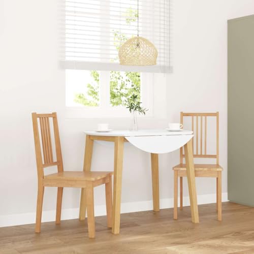 qohoio Esszimmerstühle 2 STK. EsszimmermöBel Esszimmerstuhl Dining Chair Esszimmer StüHle EsszimmerstüHlen Natur Massivholz Gummibaum - 4102398 von qohoio