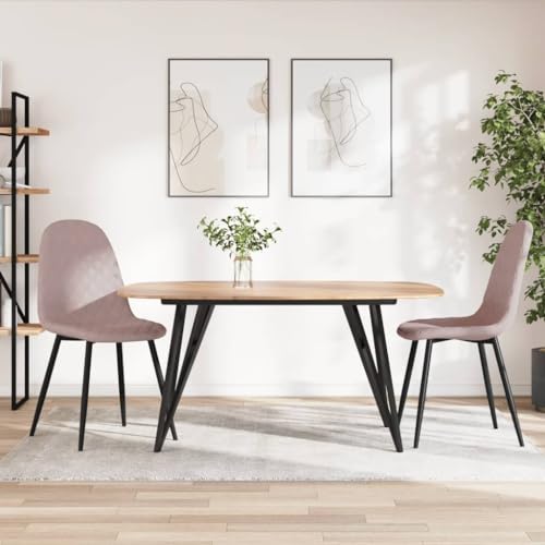 qohoio Esszimmerstühle 2 STK. EsszimmermöBel Esszimmerstuhl Dining Chair Esszimmer StüHle EsszimmerstüHlen Rosa Samt von qohoio