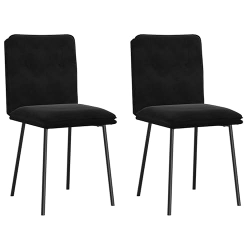 qohoio Esszimmerstühle 2 STK. EsszimmermöBel Esszimmerstuhl Dining Chair Esszimmer StüHle EsszimmerstüHlen Schwarz Samt - 4101315 von qohoio