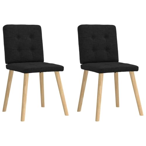 qohoio Esszimmerstühle 2 STK. EsszimmermöBel Esszimmerstuhl Dining Chair Esszimmer StüHle EsszimmerstüHlen Schwarz Stoff - 4101070 von qohoio