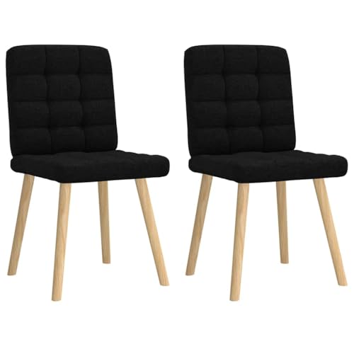 qohoio Esszimmerstühle 2 STK. EsszimmermöBel Esszimmerstuhl Dining Chair Esszimmer StüHle EsszimmerstüHlen Schwarz Stoff - 4101093 von qohoio