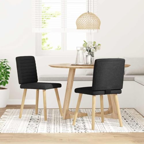 qohoio Esszimmerstühle 2 STK. EsszimmermöBel Esszimmerstuhl Dining Chair Esszimmer StüHle EsszimmerstüHlen Schwarz Stoff - 4101176 von qohoio