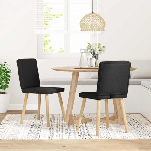 qohoio Esszimmerstühle 2 STK. EsszimmermöBel Esszimmerstuhl Dining Chair Esszimmer StüHle EsszimmerstüHlen Schwarz Stoff - 4101199 von qohoio