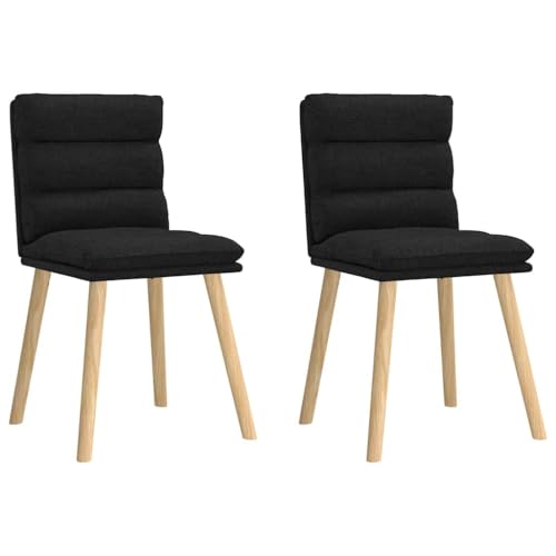 qohoio Esszimmerstühle 2 STK. EsszimmermöBel Esszimmerstuhl Dining Chair Esszimmer StüHle EsszimmerstüHlen Schwarz Stoff - 4101295 von qohoio