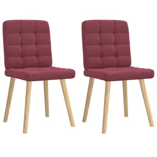 qohoio Esszimmerstühle 2 STK. EsszimmermöBel Esszimmerstuhl Dining Chair Esszimmer StüHle EsszimmerstüHlen Weinrot Stoff - 4101094 von qohoio