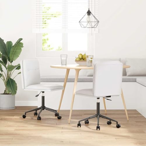 qohoio Esszimmerstühle 2 STK. EsszimmermöBel Esszimmerstuhl Dining Chair Esszimmer StüHle EsszimmerstüHlen Weiß Kunstleder - 3315425 von qohoio