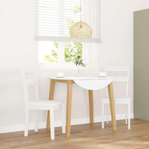 qohoio Esszimmerstühle 2 STK. EsszimmermöBel Esszimmerstuhl Dining Chair Esszimmer StüHle EsszimmerstüHlen Weiß Massivholz Gummibaum - 4102385 von qohoio