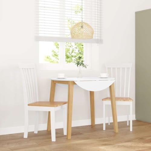 qohoio Esszimmerstühle 2 STK. EsszimmermöBel Esszimmerstuhl Dining Chair Esszimmer StüHle EsszimmerstüHlen Weiß Massivholz Gummibaum - 4102392 von qohoio