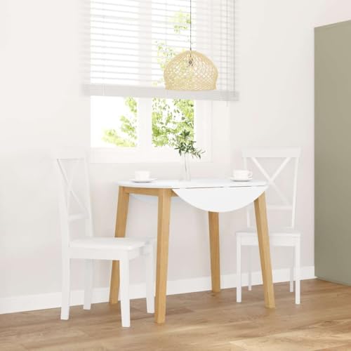 qohoio Esszimmerstühle 2 STK. EsszimmermöBel Esszimmerstuhl Dining Chair Esszimmer StüHle EsszimmerstüHlen Weiß Massivholz Gummibaum - 4102407 von qohoio