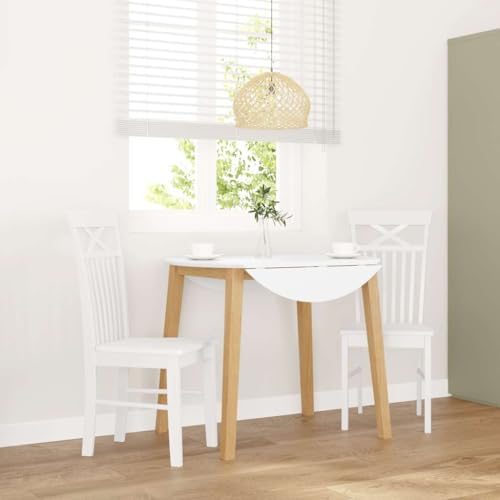 qohoio Esszimmerstühle 2 STK. EsszimmermöBel Esszimmerstuhl Dining Chair Esszimmer StüHle EsszimmerstüHlen Weiß Massivholz Gummibaum - 4102415 von qohoio