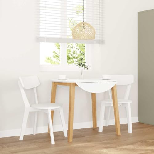 qohoio Esszimmerstühle 2 STK. EsszimmermöBel Esszimmerstuhl Dining Chair Esszimmer StüHle EsszimmerstüHlen Weiß Massivholz Gummibaum - 4102433 von qohoio