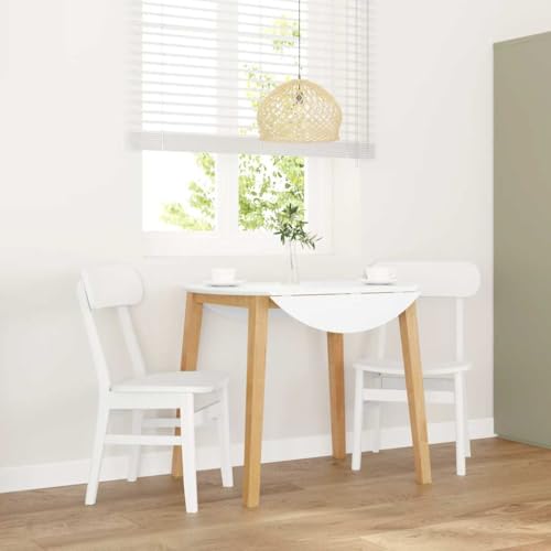 qohoio Esszimmerstühle 2 STK. EsszimmermöBel Esszimmerstuhl Dining Chair Esszimmer StüHle EsszimmerstüHlen Weiß Massivholz Gummibaum - 4102441 von qohoio