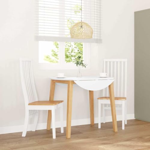 qohoio Esszimmerstühle 2 STK. EsszimmermöBel Esszimmerstuhl Dining Chair Esszimmer StüHle EsszimmerstüHlen Weiß Massivholz Gummibaum - 4102458 von qohoio