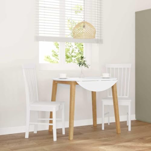 qohoio Esszimmerstühle 2 STK. EsszimmermöBel Esszimmerstuhl Dining Chair Esszimmer StüHle EsszimmerstüHlen Weiß Massivholz Gummibaum - 4102505 von qohoio