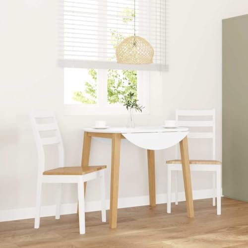 qohoio Esszimmerstühle 2 STK. EsszimmermöBel Esszimmerstuhl Dining Chair Esszimmer StüHle EsszimmerstüHlen Weiß Massivholz Gummibaum - 4102520 von qohoio