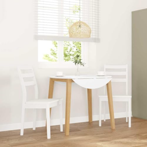qohoio Esszimmerstühle 2 STK. EsszimmermöBel Esszimmerstuhl Dining Chair Esszimmer StüHle EsszimmerstüHlen Weiß Massivholz Gummibaum - 4102521 von qohoio