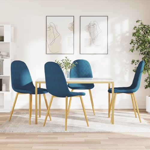 qohoio Esszimmerstühle 4 STK. EsszimmermöBel Esszimmerstuhl Dining Chair Esszimmer StüHle EsszimmerstüHlen Blau Samt - 325678 von qohoio