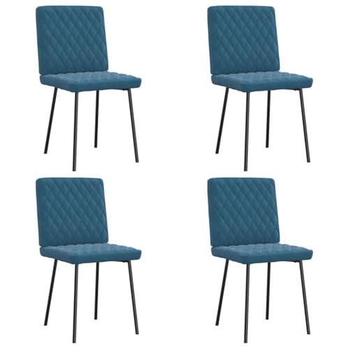 qohoio Esszimmerstühle 4 STK. EsszimmermöBel Esszimmerstuhl Dining Chair Esszimmer StüHle EsszimmerstüHlen Blau Samt - 3315213 von qohoio
