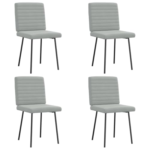 qohoio Esszimmerstühle 4 STK. EsszimmermöBel Esszimmerstuhl Dining Chair Esszimmer StüHle EsszimmerstüHlen Hellgrau Samt - 3315256 von qohoio