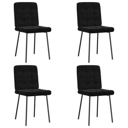qohoio Esszimmerstühle 4 STK. EsszimmermöBel Esszimmerstuhl Dining Chair Esszimmer StüHle EsszimmerstüHlen Schwarz Samt - 3315186 von qohoio